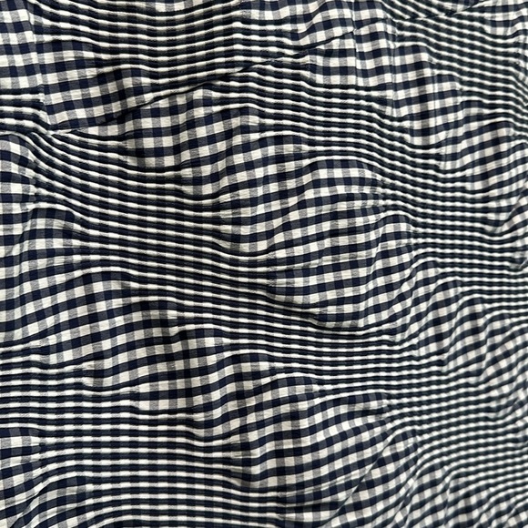 NWT OSCAR DE LA RENTA  Navy and White Check Cap Sleeve Dress Sz 8 - Picture 4 of 14